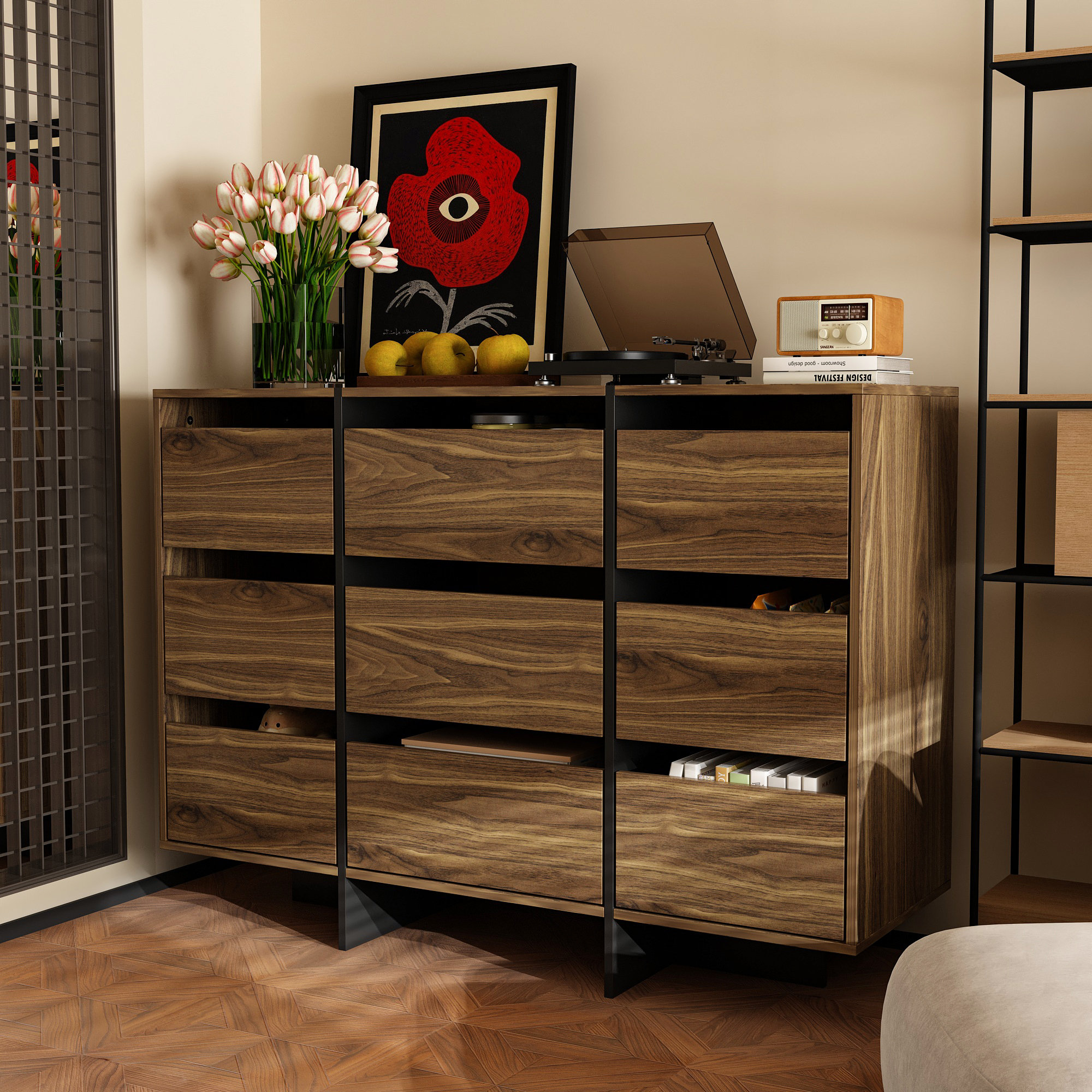 Industrial style chest of drawers discount